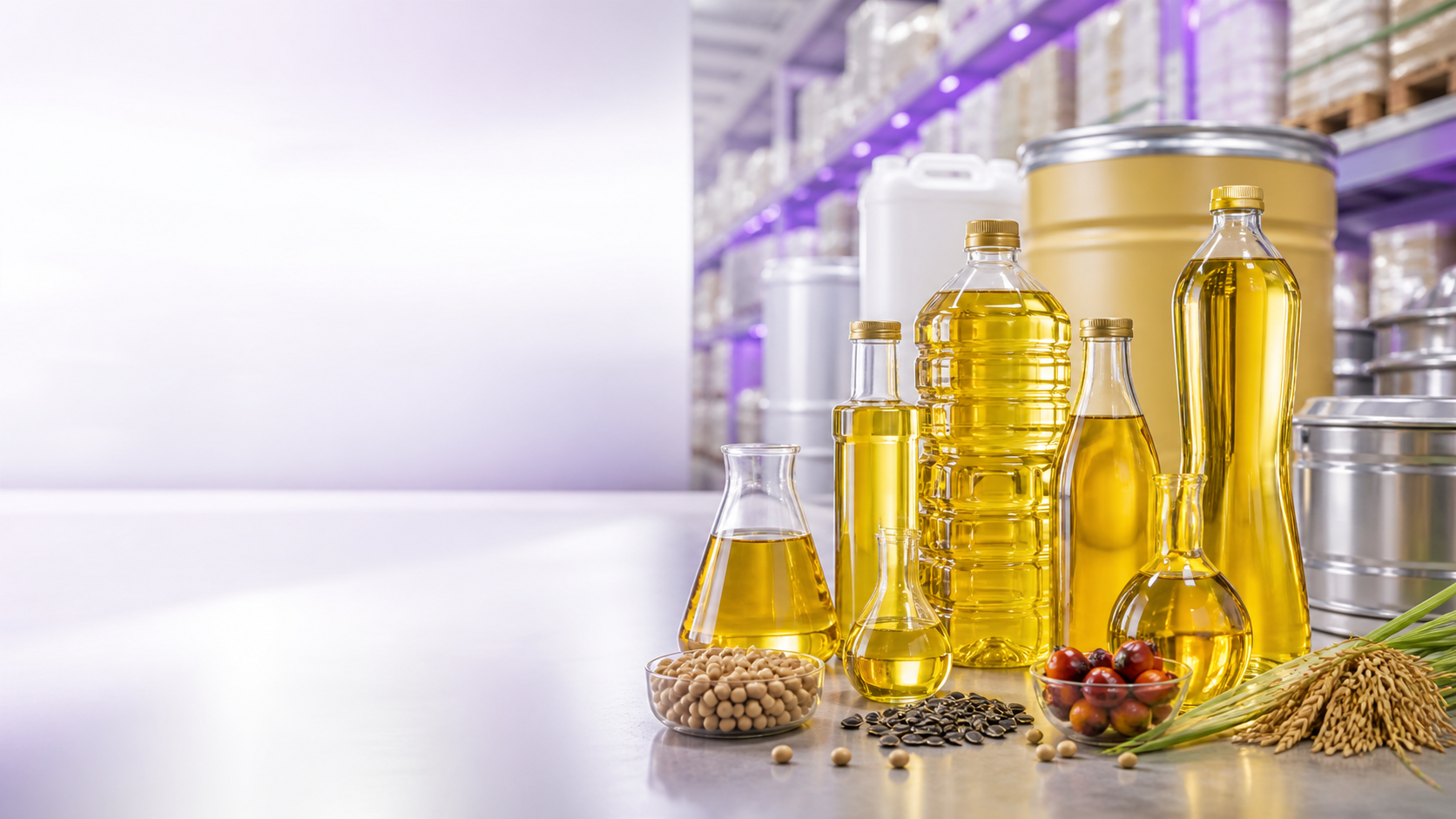 Edible oil bottles and bulk supply containers